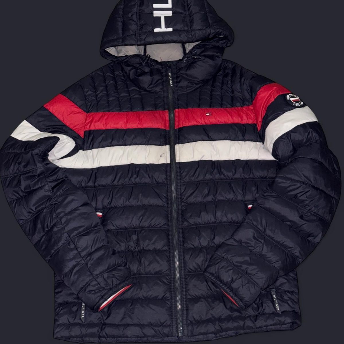 Tommy Hilfiger Men's Navy and Black Jacket - Image 1